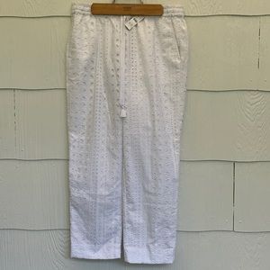 J. Crew Pull-On Easy Pant in Eyelet  - 10